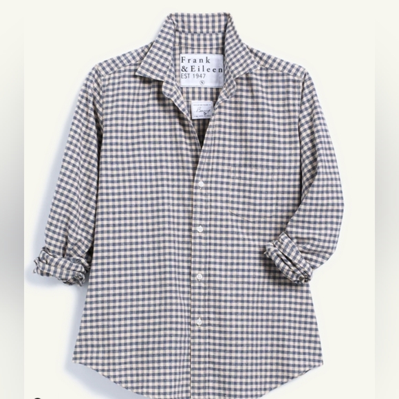 Frank & Eileen Tops - Frank & Eileen Barry Shirt Blue Gingham Tailored Size XS Italian Vintage Cotton